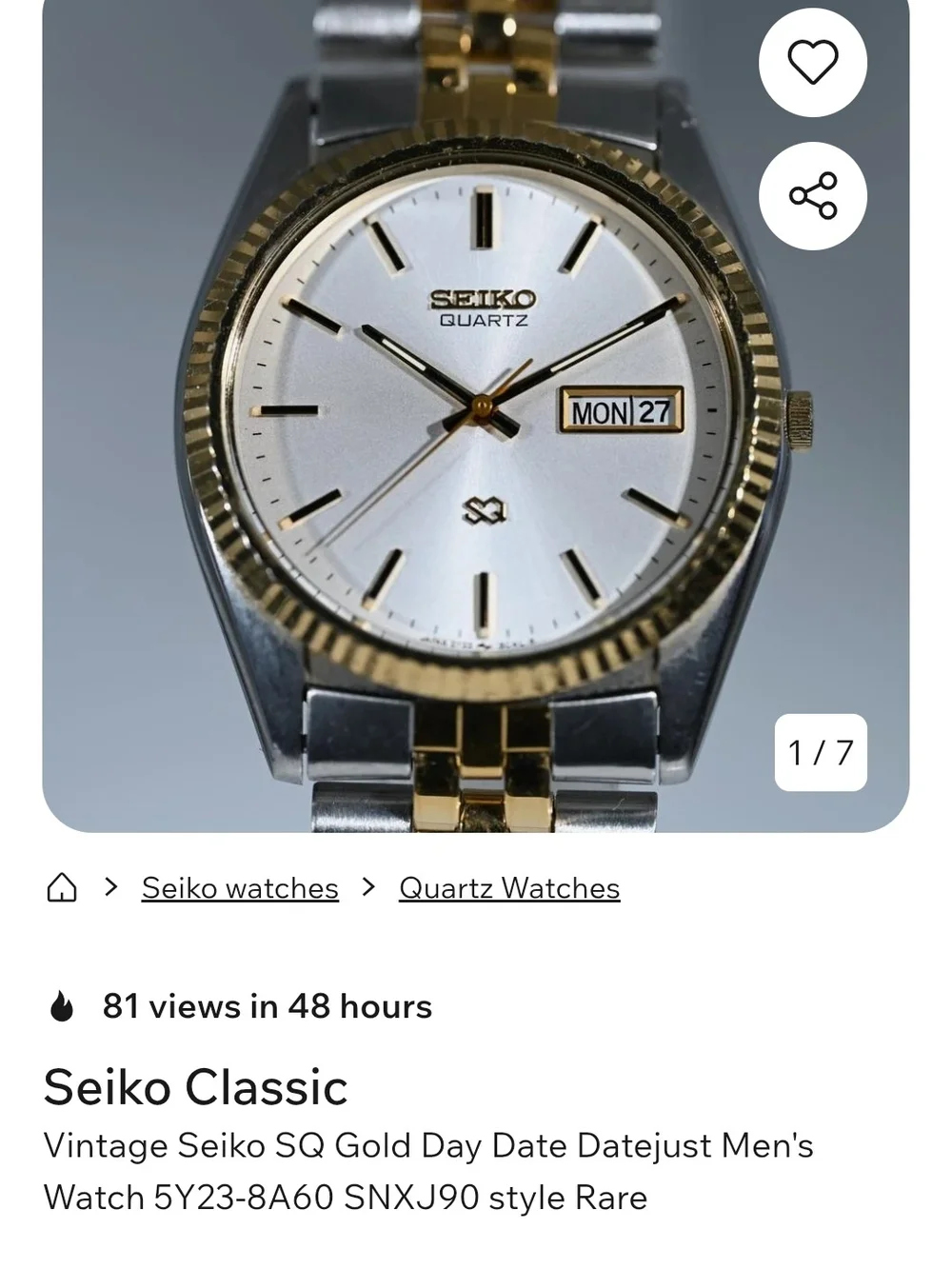 Seiko Classic Two-Tone Gold & Silver Day-Date Quartz Watch